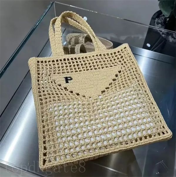 

lightsome designer bag beach weave straw tote bag for women outdoor fashion accessories bolso embroidery lettering weaving handle bags prett