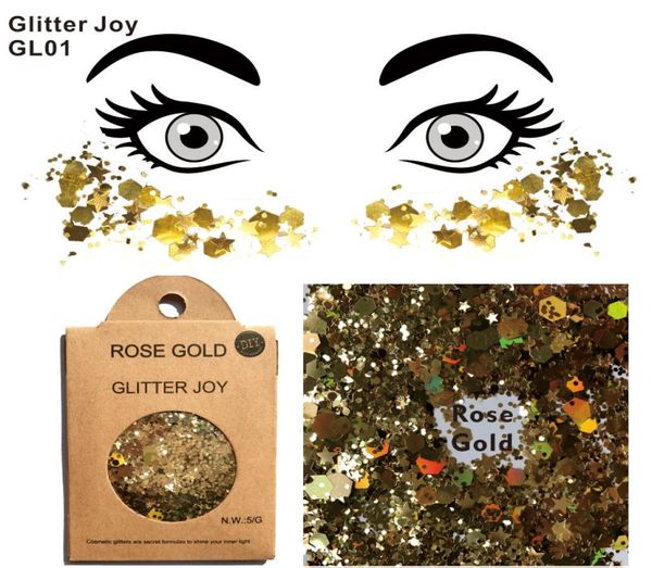 

gl01 rose gold glitter face and body makeup of cosmetic grade to sparkle at party3899488