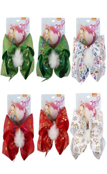 

christmas large hair bows with alligator clips xmas gifts for women girls kids hair accessories4381015, Slivery;white