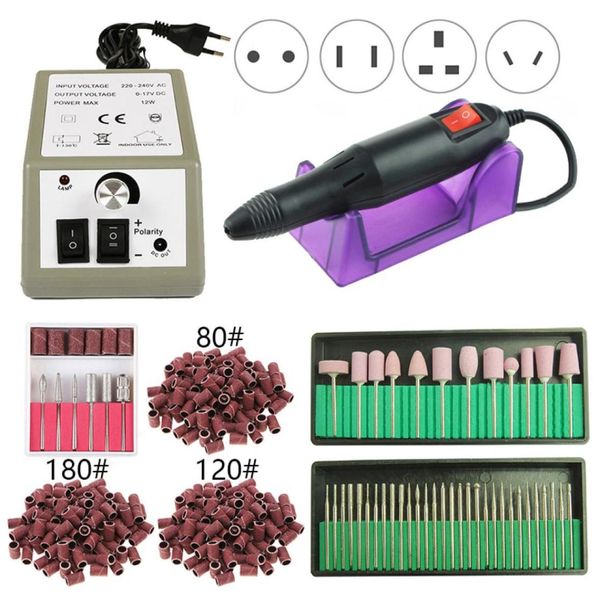 

20000rpm electric nail drill machine set milling cutters for manicure pedicure tips gel remover file strong nail drill equipment8780002, Silver
