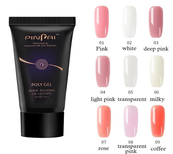 

30ml poly gel nail extensions uv led extend builder nails acrylic gel manicure for building art tips pink white clear5272908, Red;pink