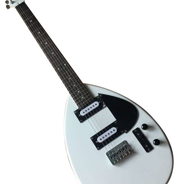 

special shaped water drop electric guitar, white body, fixed bridge,customizable