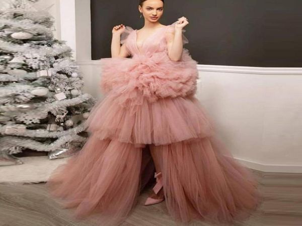 

tiered ball gown tulle prom dresses vneck hilo formal evening dresses ruffle zipper back ship evening gowns2943894, Black