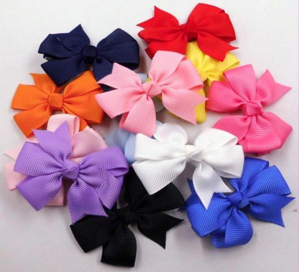 

2quot mini pinwheel hair bows baby girls hair clip 36pcs015626895, Slivery;white