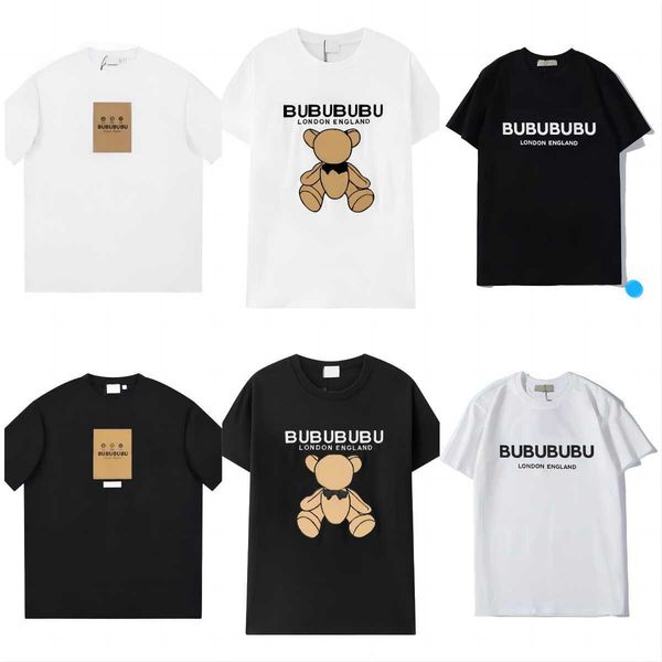 

new tees burbrerys t shirts mens women designers t-shirts tees polos man s casual chest letter shirt s clothing street shorts sleeve, White;black