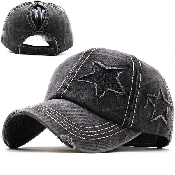 

ball caps 100% washed denim hole star baseball cap hats autumn summer fishing hat for men women caps casquette hats gorras 230630, Blue;gray