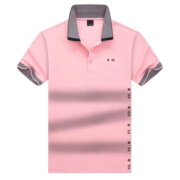 

boss mens fashion polos summer fashion brand short sleeve letter printing casual t shirt polo neck breathable top, White;black
