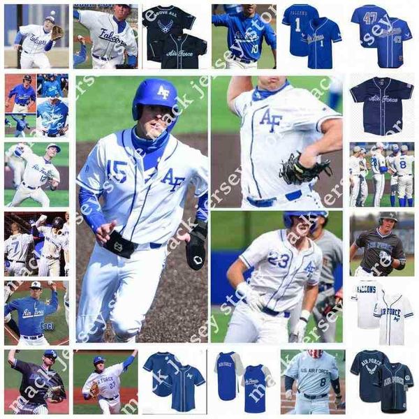 

college ncaa custom stitched af falcons baseball jersey 17 aaron reyes 18 braydon altorfer 19 duke benge 20 rob martin 21 jaxson crump 22 ch, Black