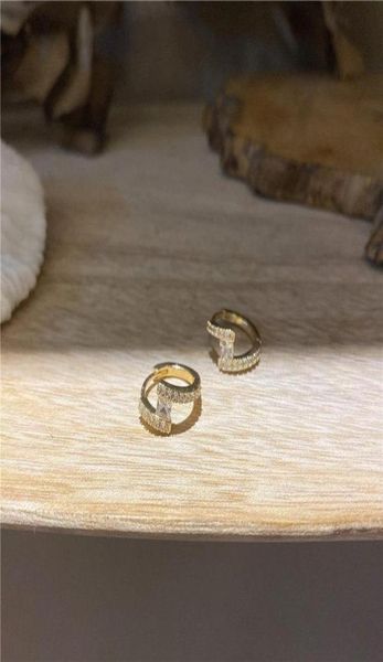 

hoop huggie sparkling zircon inlaid exquisite cute small earrings gold plated metal circle for women jewelry luxury4095805, Golden;silver