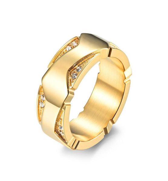 

2021 hip hop men ring gold color stainless steel iced out rhinestone bling party rings male fashion jewelry gift5615785, Silver