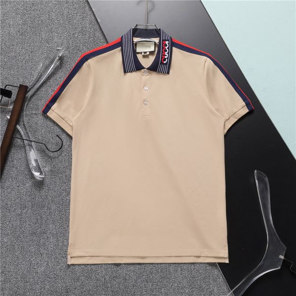 

designer t-shirts men polo shirts embroidered printed casual short sleeve t-shirts lapel clothing m-3xl, White;black