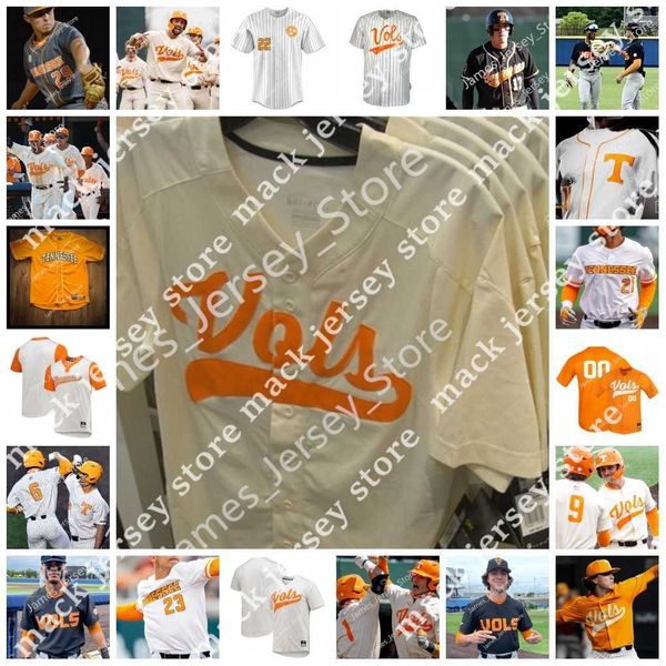 

ncaa custom tennessee volunteers baseball jersey 33 mark mclaughlin 28 elijah pleasants 26 jason rackers 20 connor housley zander sechrist j, Black