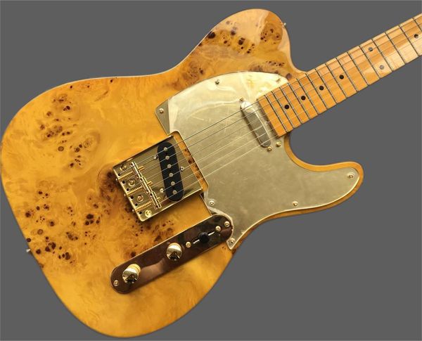 

electric guitar body birch fingerboard, maple yellow pickguard, gold hardware, new