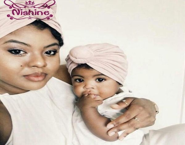 

nishine new mommy and me cotton blend rose flower hat women caps girls newborn turban hats knot headwear hair accessories6609302, Slivery;white