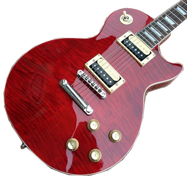 

guitar shop new clear red 6 string standard electric guitar fast shipping