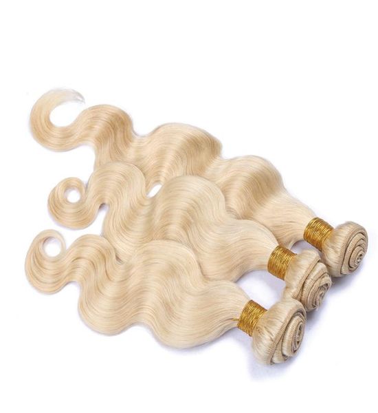 

grade 7a blonde brazilian virgin hair weave 613 color human hair extension brazilian body wave blonde human hair weave bundles2721433, Black