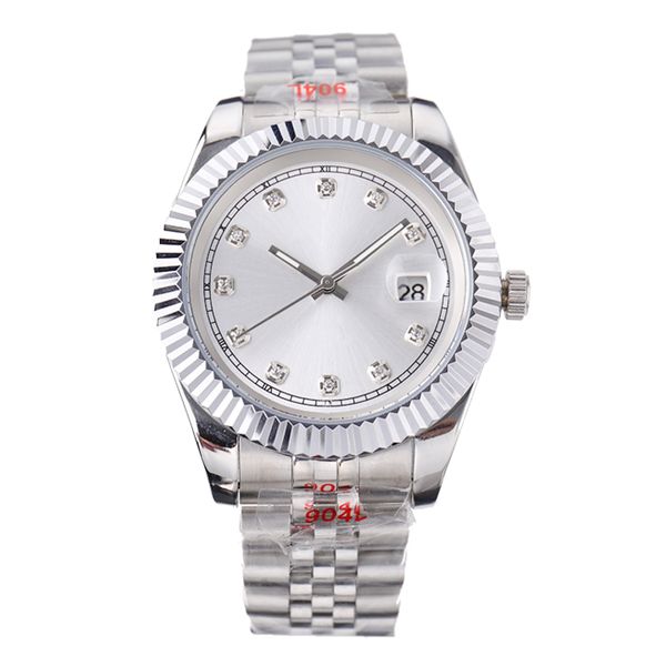 

mens mechanical watches 36 41mm automatic full stainless steel luminous waterproof 28 31mm quartz women watch couples style classic wristwat, Slivery;brown
