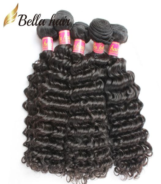 

unprocessed virgin human hair bundles brazilian peruvian malaysia indian mongolian deep wave hair extensions weft natural color1509726, Black