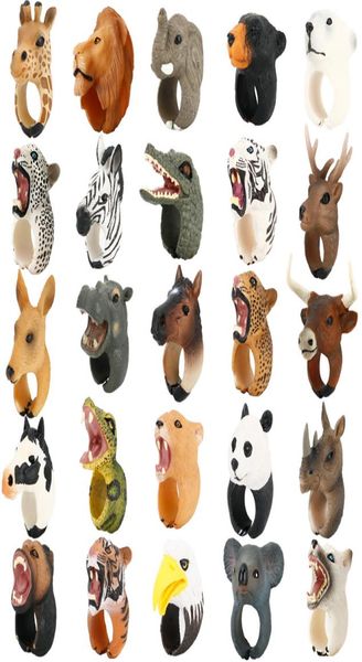 

jewelry children ring science early education cognition simulation dinosaur ocean wild animal model ornaments plastic toy z23382984244, Red;brown