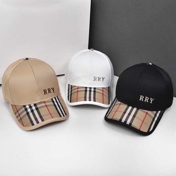 

fashion designer hat classic plaid baseball cap for men women high end luxury cap retro plaid letter sun hat, Blue;gray