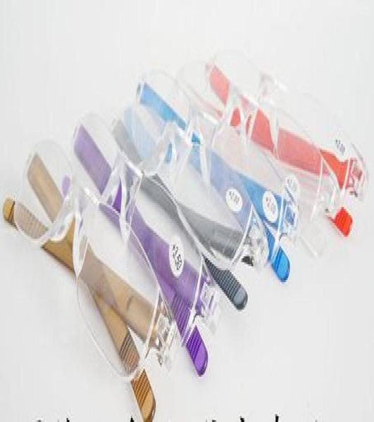 

20pcslot men women transparent clear reading glasses plastic slim reading glasses many colors strength power from 100 1379688