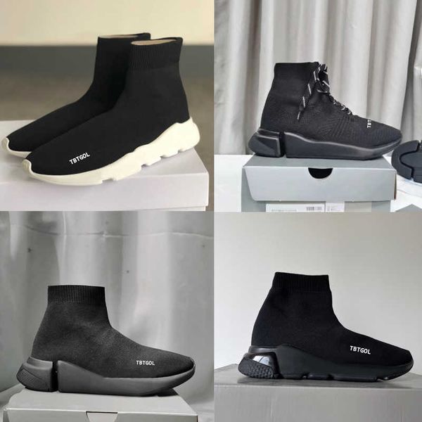 

men fly knit socks speeds running shoe platform sneakers mens runner triple black white sock shoes casual sports shoes with box eu36-46 no17