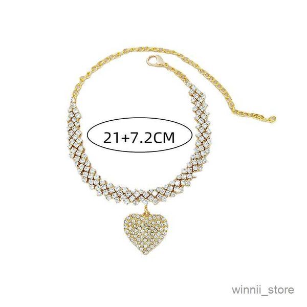 

charm bracelets fashion rows heart ankle bracelets for women summer tennis foot jewelry hip hop beach party gift r230701, Golden;silver