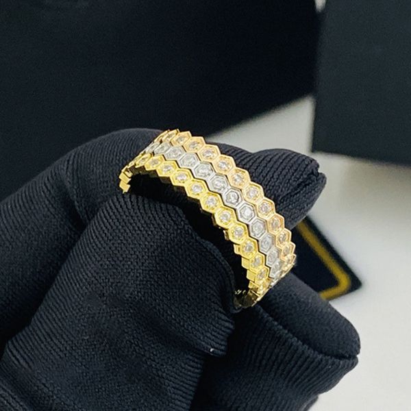 

designer ring diamond ring classic jewelry for men women honeycomb rings gold silver rose stainless steel gold plating jewelry gifts