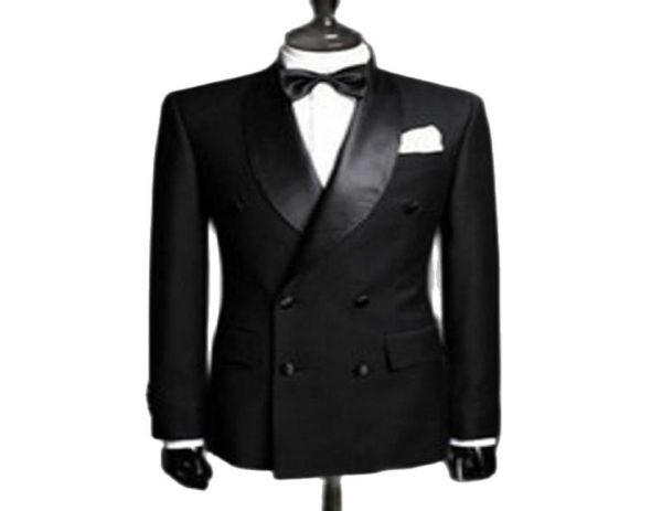 

side vent doublebreasted black groom tuxedos men wedding clothes real po shawl collar 2 pieces prom business suit jacketpant6742197, Black;gray