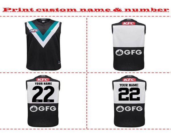 

2022 port adelaide power afl home guernsey mens size sxxxl print custom name number delivery269g8310340, Black