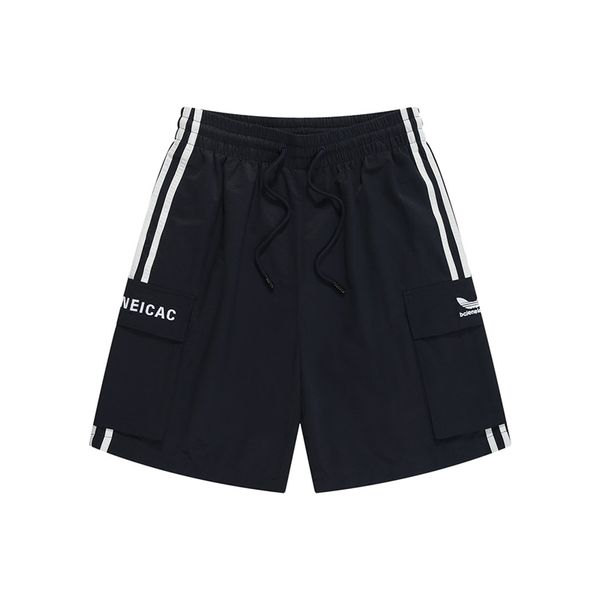 

men's shorts polar style summer wear with pure cotton embroidery designer shorts regular embroidery letter, White;black