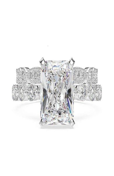 

hbp fashion luxury jewelry new high carbon full diamond combination ring set accessories6265356, Silver