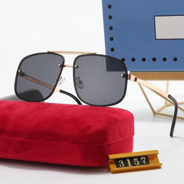 

fashion design man sunglasses 3157 square frames vintage style uv 400 protective outdoor eyewear with case, White;black