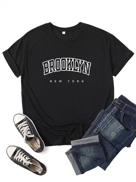 

women's tshirt brooklyn york women t shirt girl graphic printed fashion harajuku streewear clothes causal female y2k tee 230630, White