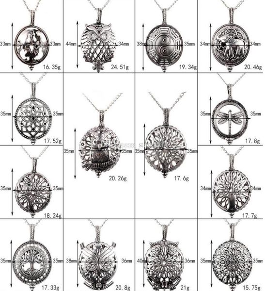 

aromatherapy perfume diffuser necklaces fashion life of tree owl essential oil diffuser locket necklace jewelry cage pendant with 2366157, Silver
