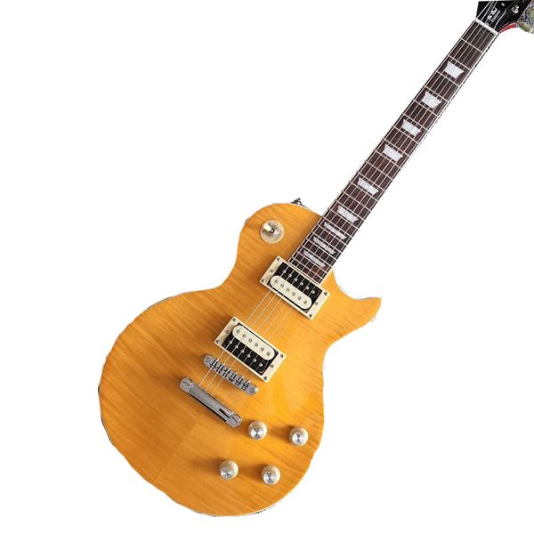 

guitar shop new clear yellow 6 string standard electric guitar fast shipping