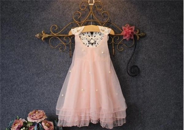 

retail baby girl lace tulle princess dress kids beaded lace gauze dresses girls sleeveless vest dress lovely children lace net yar4741067, Red;yellow