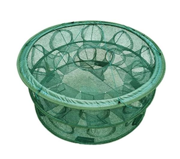 

fishing accessories 521 holes automatic folding net shrimp cage nylon foldable crab fish trap cast network1570643