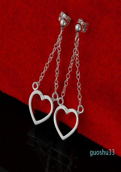 

women039s open heart drop piercing earrings in 925 sterling silver1647349, Silver