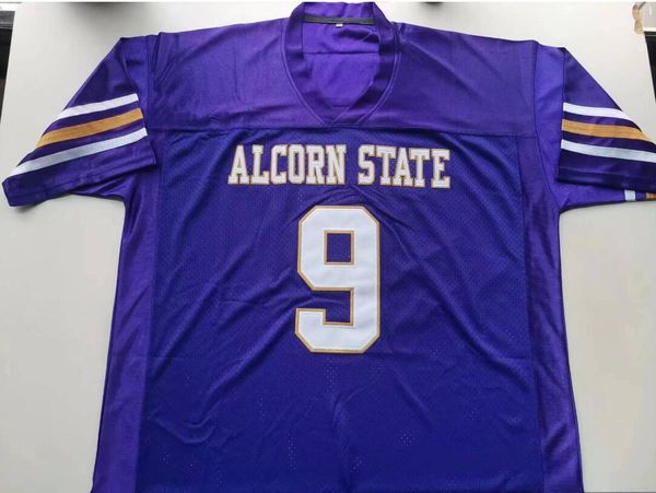 

american college football wear physical ps alcorn state 9 steve mcnair men youth women vintage high school size s-5xl or any name and number, Black