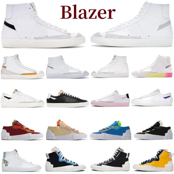 

designer casual shoes blazer mid 77 vintage high low men women shoe lucky charms black white pink foam pacific blue navy thermal platform me
