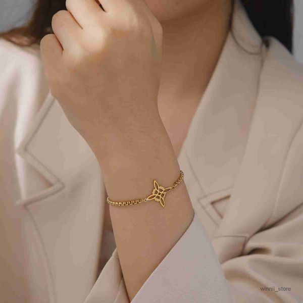 

charm bracelets charm bracelet women stainless steel chain bracelets on hand amulet jewelry gift 2023 r230701, Golden;silver