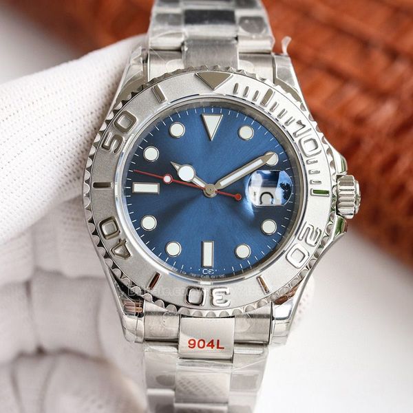 

mens watch blue dial ice out watchs jason007 gold watches for men yachtmaster ii diamond luxury mechanical wristwatch 44mm automatic movemen, Slivery;brown