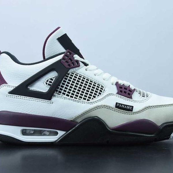 

shoes basketball jumpman 4 4s white neutrl grey black bordeaux outdoor running trainers sports with box, White;red