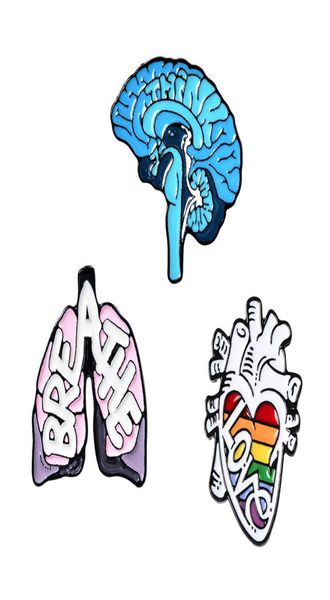 

organ enamel pins custom heart lung brain brooch lapel pin shirt bag love breath mind badge cartoon jewelry gift for friends6854552, Blue