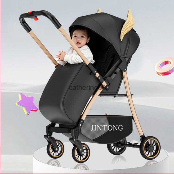 

baby stroller folding 4 wheels high-view two-way ultra-light stroller can sit and lie fold portable carriers and strollers l230625