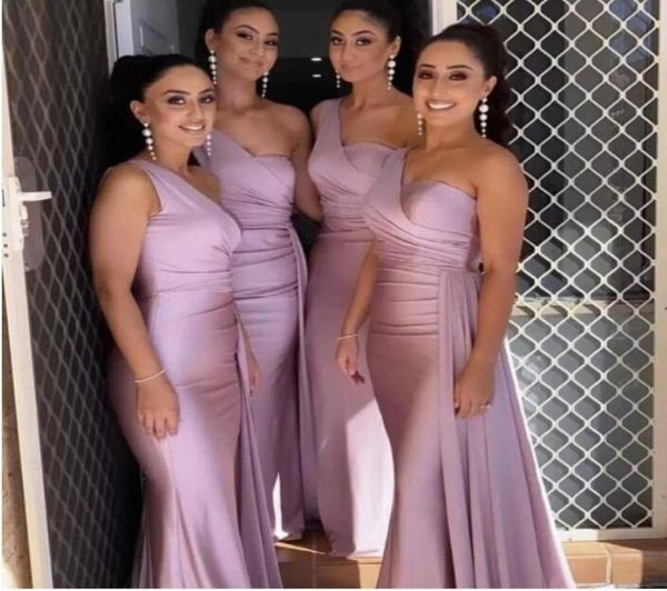 

nigerian elegant mermaid bridesmaid dresses 2022 one shoulder maid of honor gowns wedding guest evening prom wear bm0924 c0606x28704734, White;pink