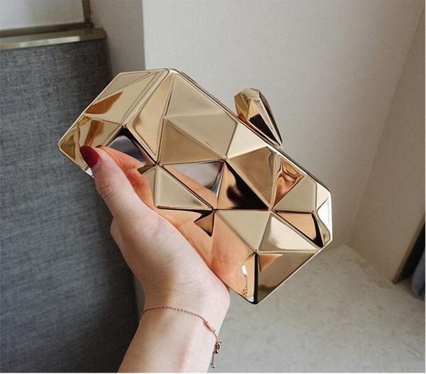 

2019 geometric women bridal hand bags for prom party gold black silver evening clutches chain bag pearls in stock bridal party han9375423