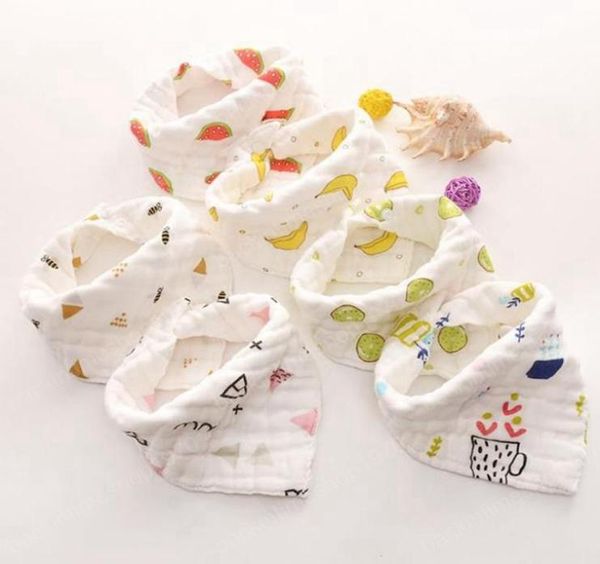 

muslin baby bibs animal infant boy bandanas newborn girl smock burp cloth cotton feeding saliva towel 8 layers 14 designs optional5542862