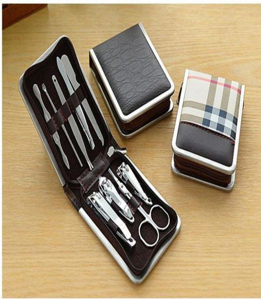 

four color nail care tools manicure sets nail clippers nail scissors tweezer manicure pedicure set travel grooming kit 9pcsset dh3395022